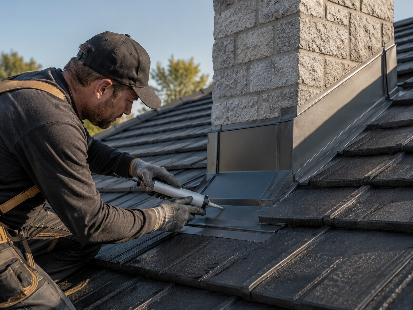 Metal roof replacement work on Brisbane home