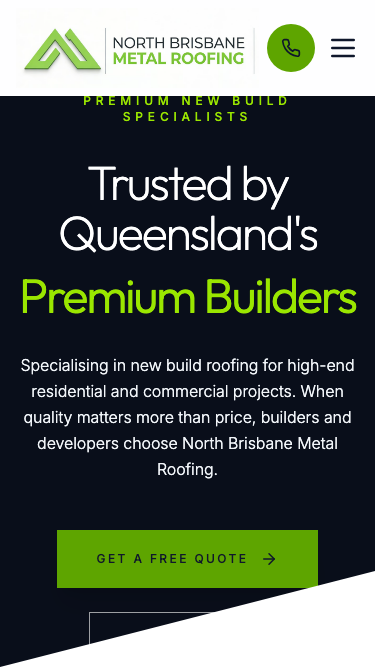 Mobile view of current site